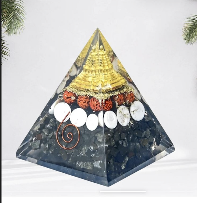 Pyrite Shri Yantra Orgone Pyramid | Wealth, Power & Divine Energy – Kala Cultural